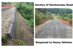 Hereheretau Road section reopened to heavy vehicles