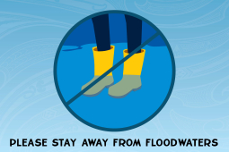 Please Stay away from floodwaters Banner