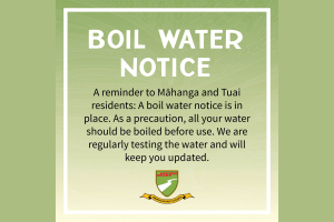 Boil water notice remains in place for Māhanga
