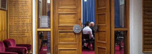 door at council chambers