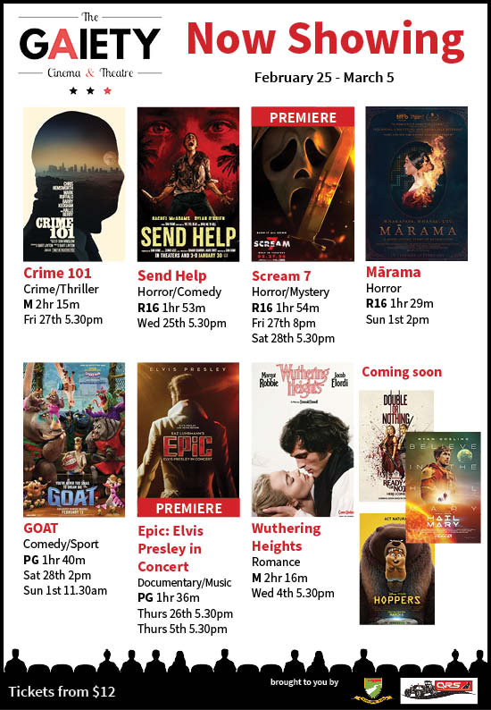 Gaiety Theatre Schedule - Feb 25 - March 5