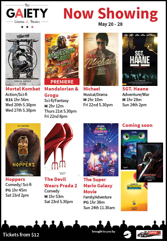 Gaiety Theatre Schedule - May 20 -27