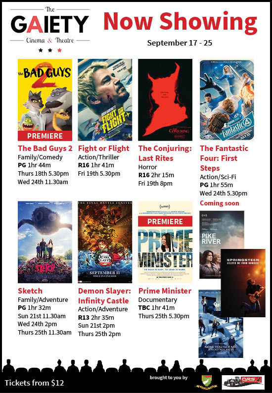 Gaiety Theatre Schedule Sept 18 - 25