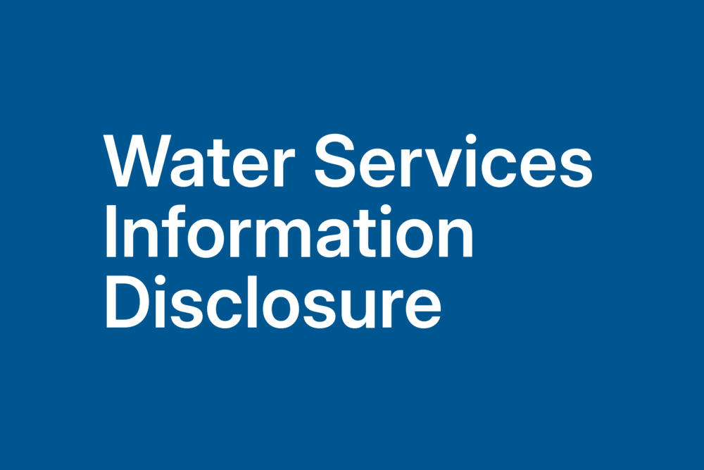 Water Services Information Disclosure