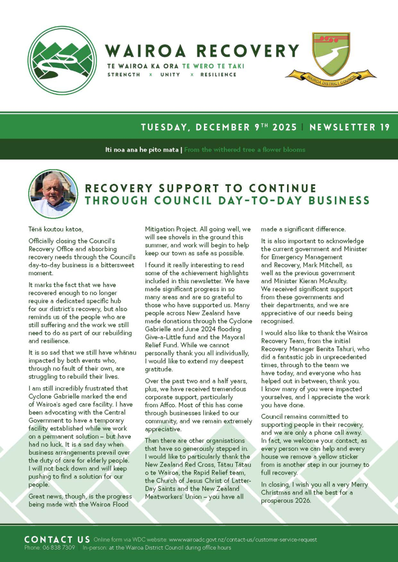 Wairoa Recovery Newsletter 19