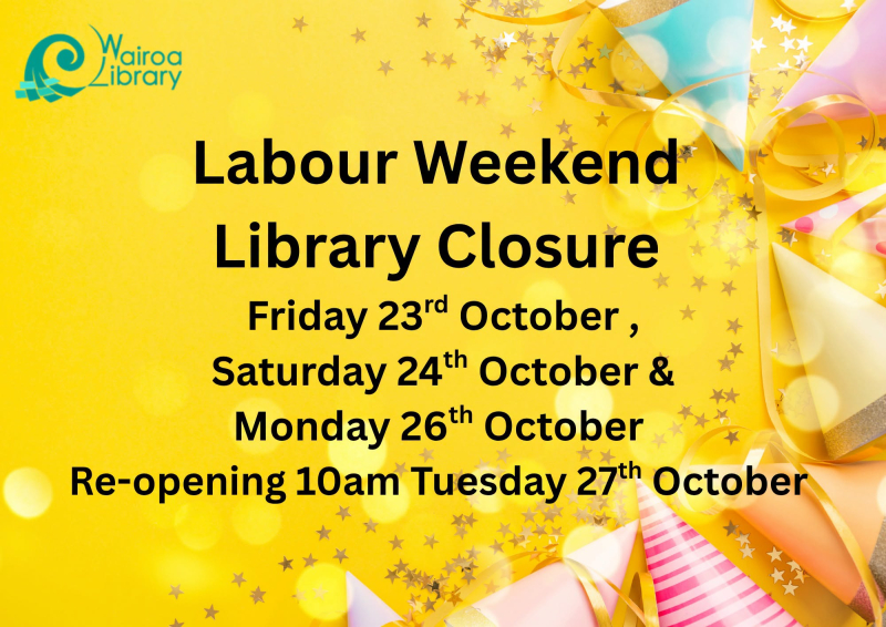 Wairoa Library Labour weekend closures