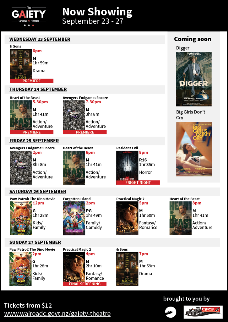 Theatre Schedule 23 - 27