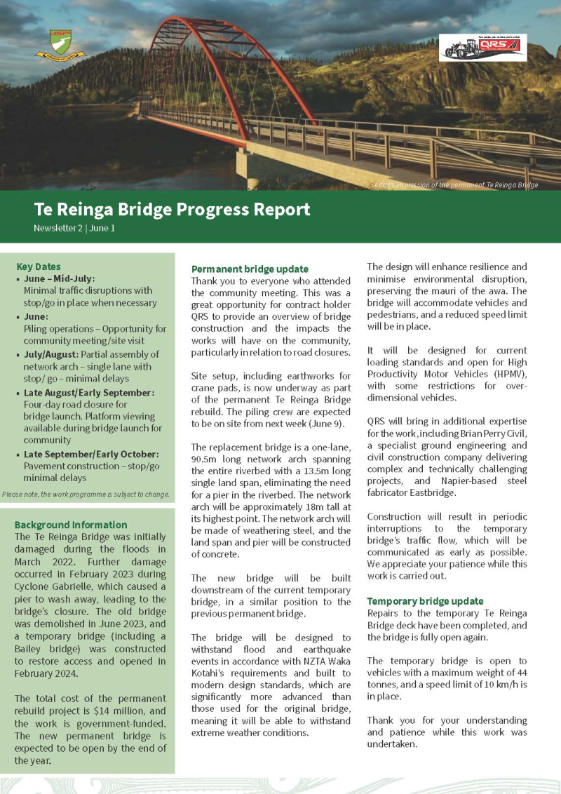 Te Reinga Bridge Newsletter - 2